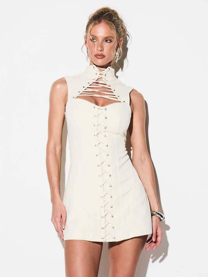 maxi dress low cut Elai Open Back color:Sea Glass size_short sleeve shirts Corset Midi Length Tulle cut halterneck