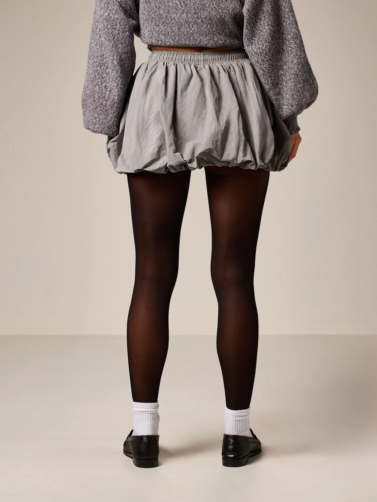 Bubble Hem Short Skirt With Gathered Detail
