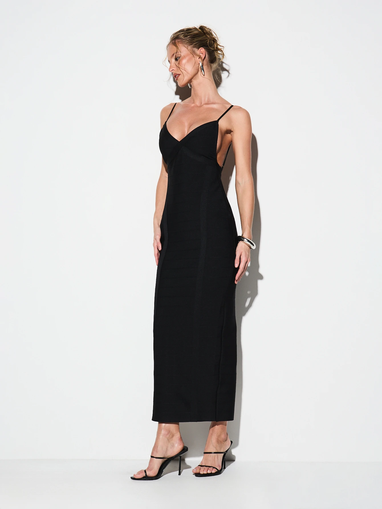 KIZN Colorblock Bodycon Midi Dress With Racerback