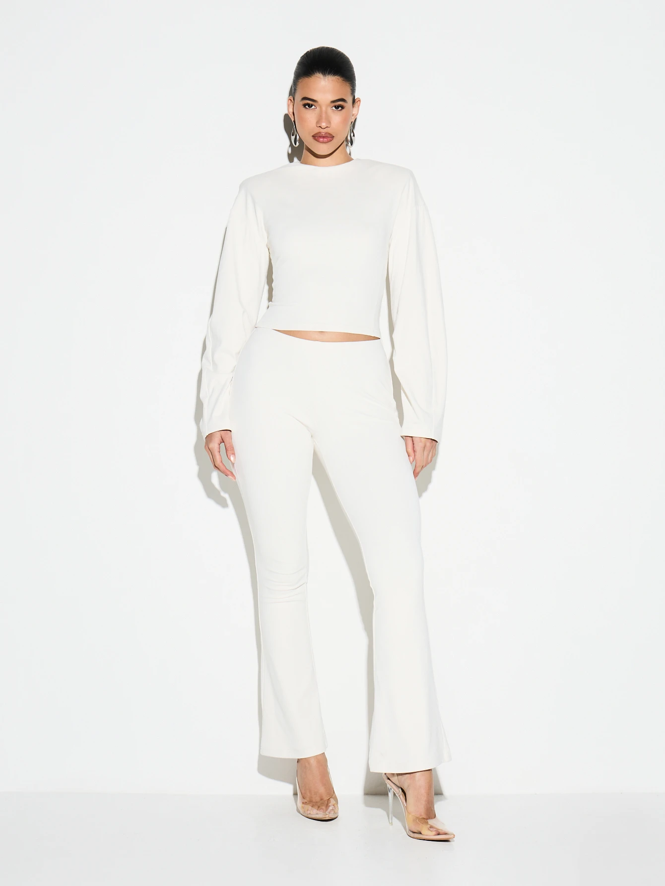 KIZN Neoprene Fleece Lined Shoulder Pad Crop Top