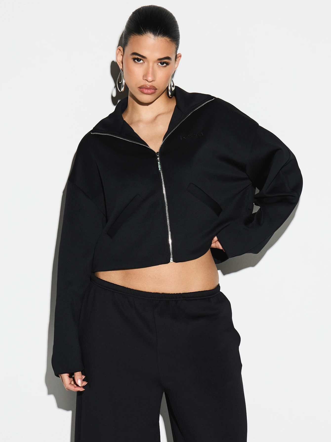 KIZN バレルスリーブのフルジップパーカー