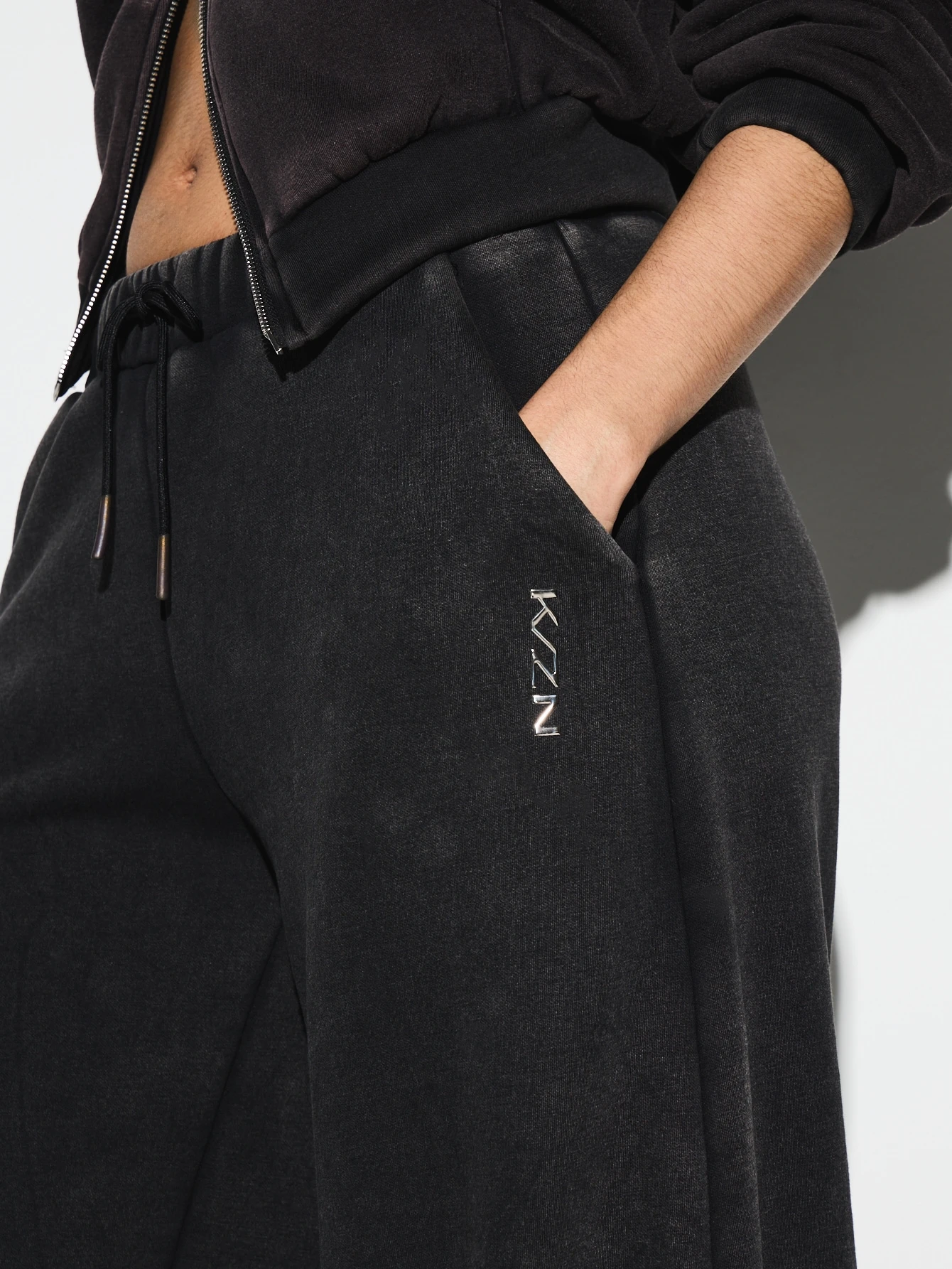 KIZN Fleece Lined Joggers With Elastic Cuffs