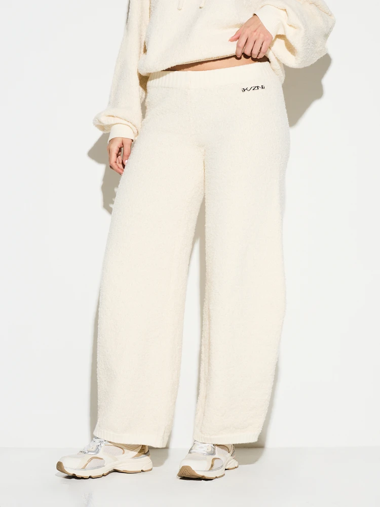 KIZN Boucle Knit Wide Leg Joggers
