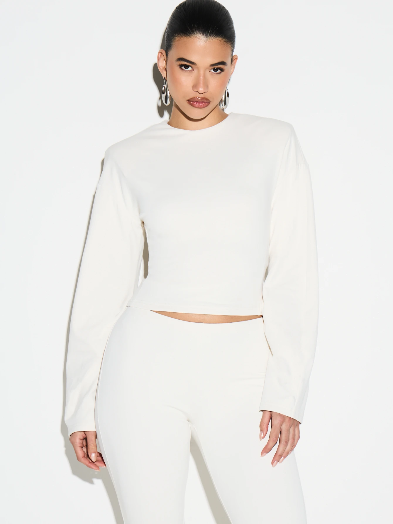 KIZN Neoprene Fleece Lined Shoulder Pad Crop Top