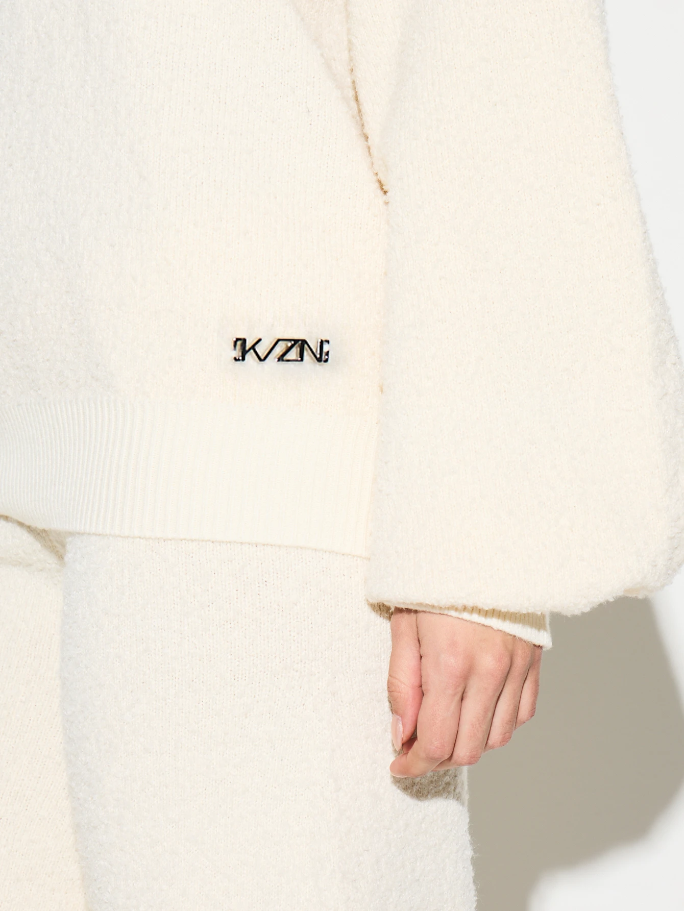 KIZN Boucle Knit Hooded Pullover Sweater