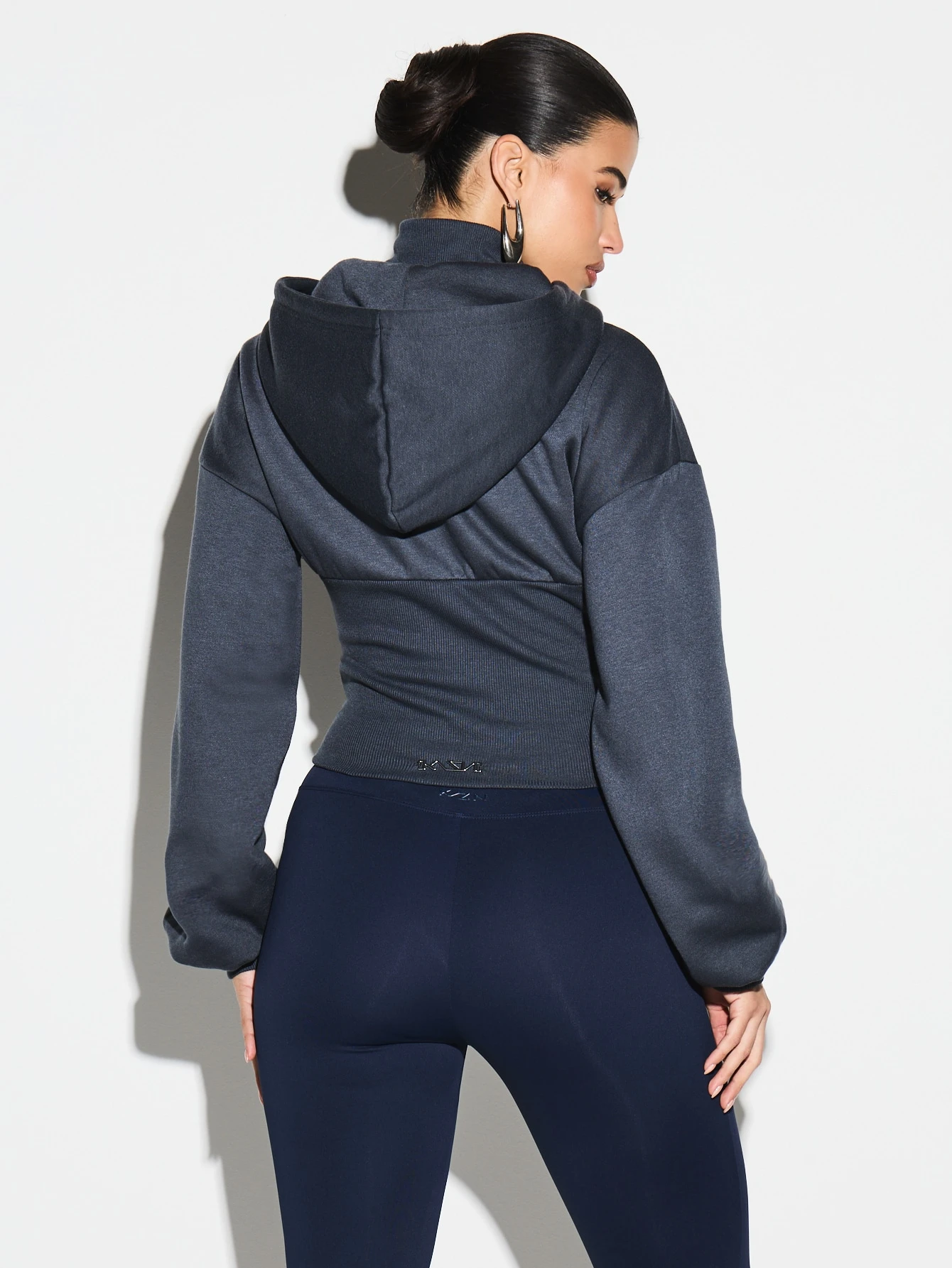 KIZN High Neck Zip Up Hoodie With Drawstring