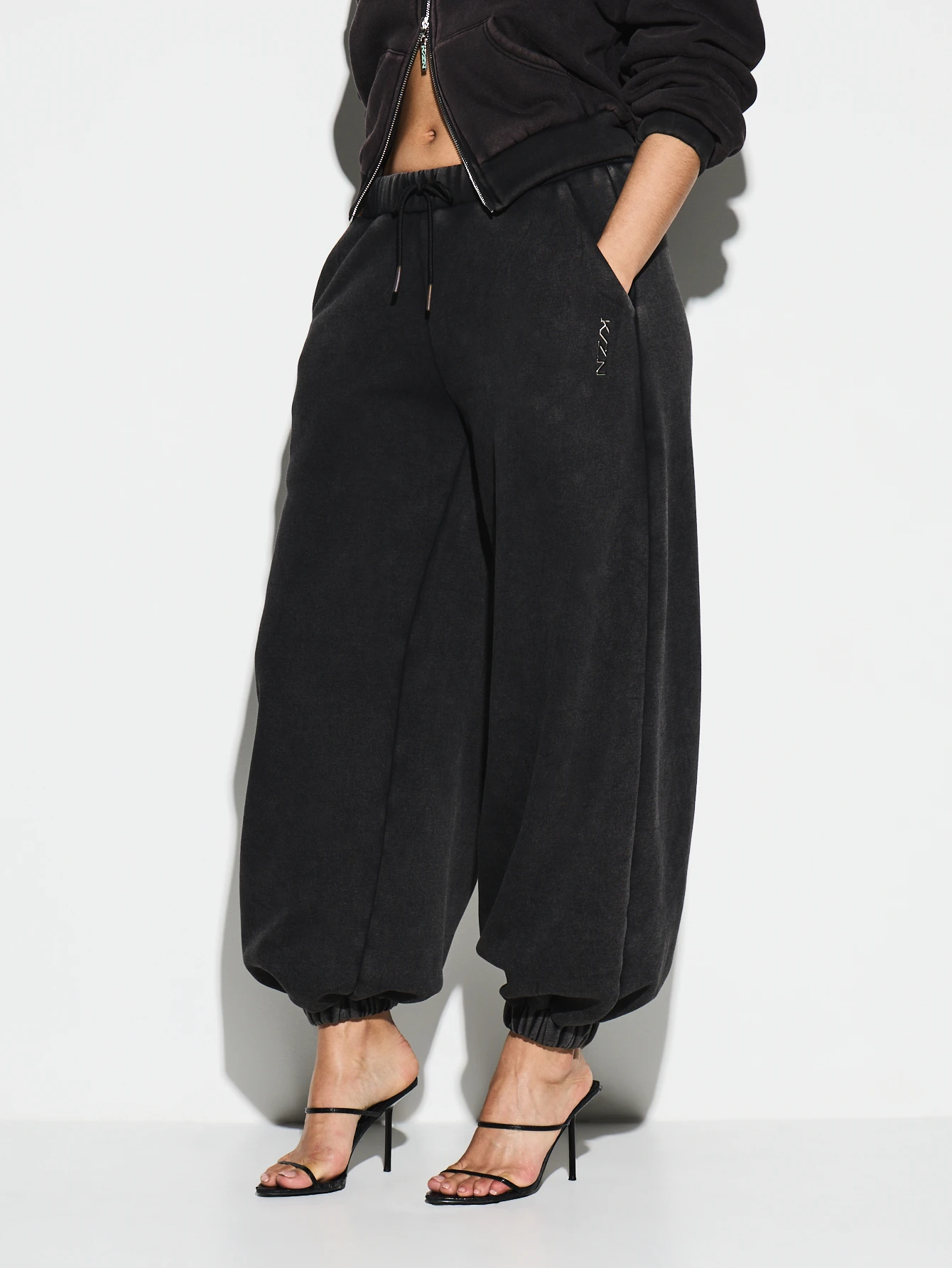 KIZN Fleece Lined Joggers With Elastic Cuffs