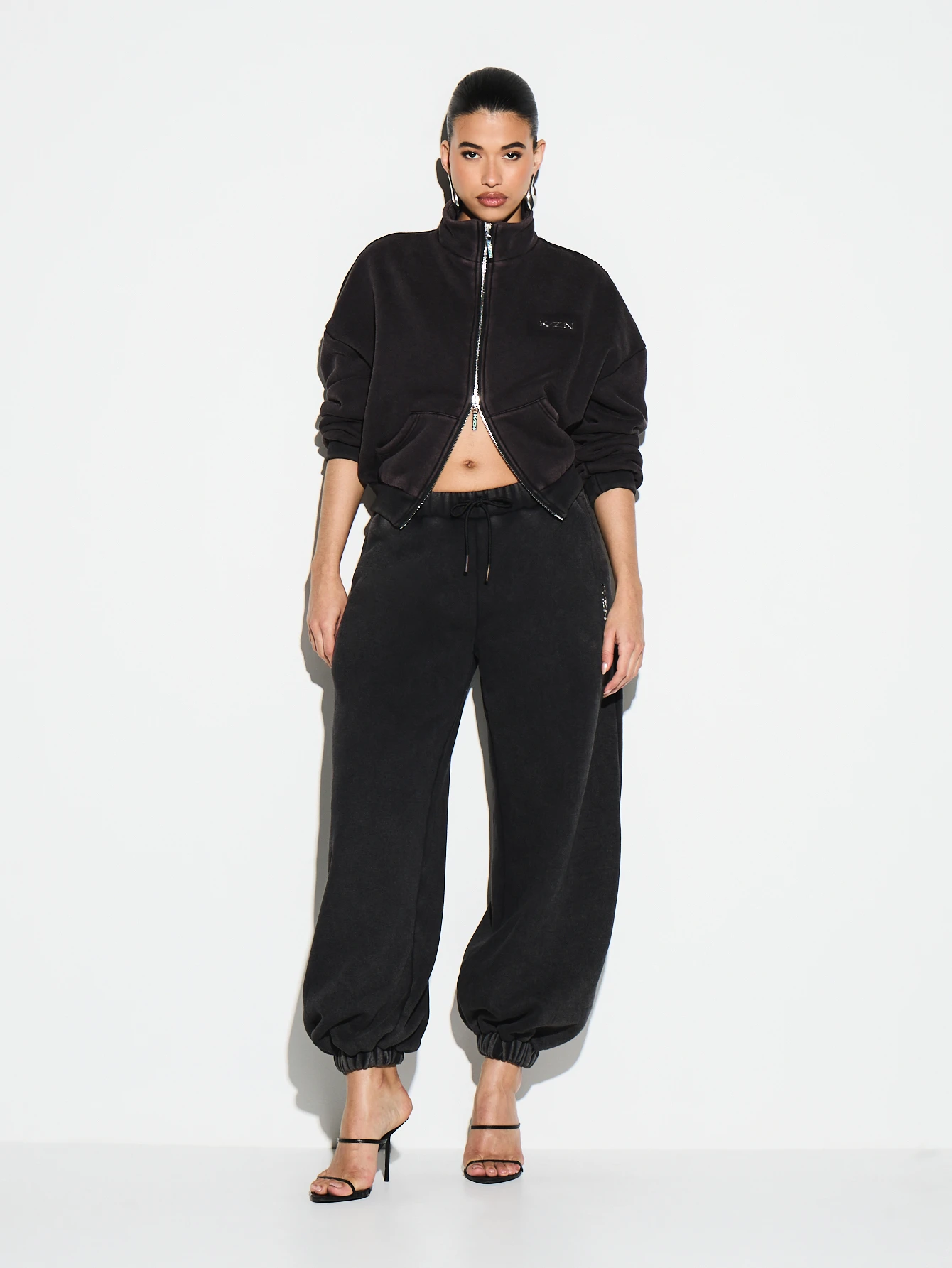 KIZN Fleece Lined Joggers With Elastic Cuffs