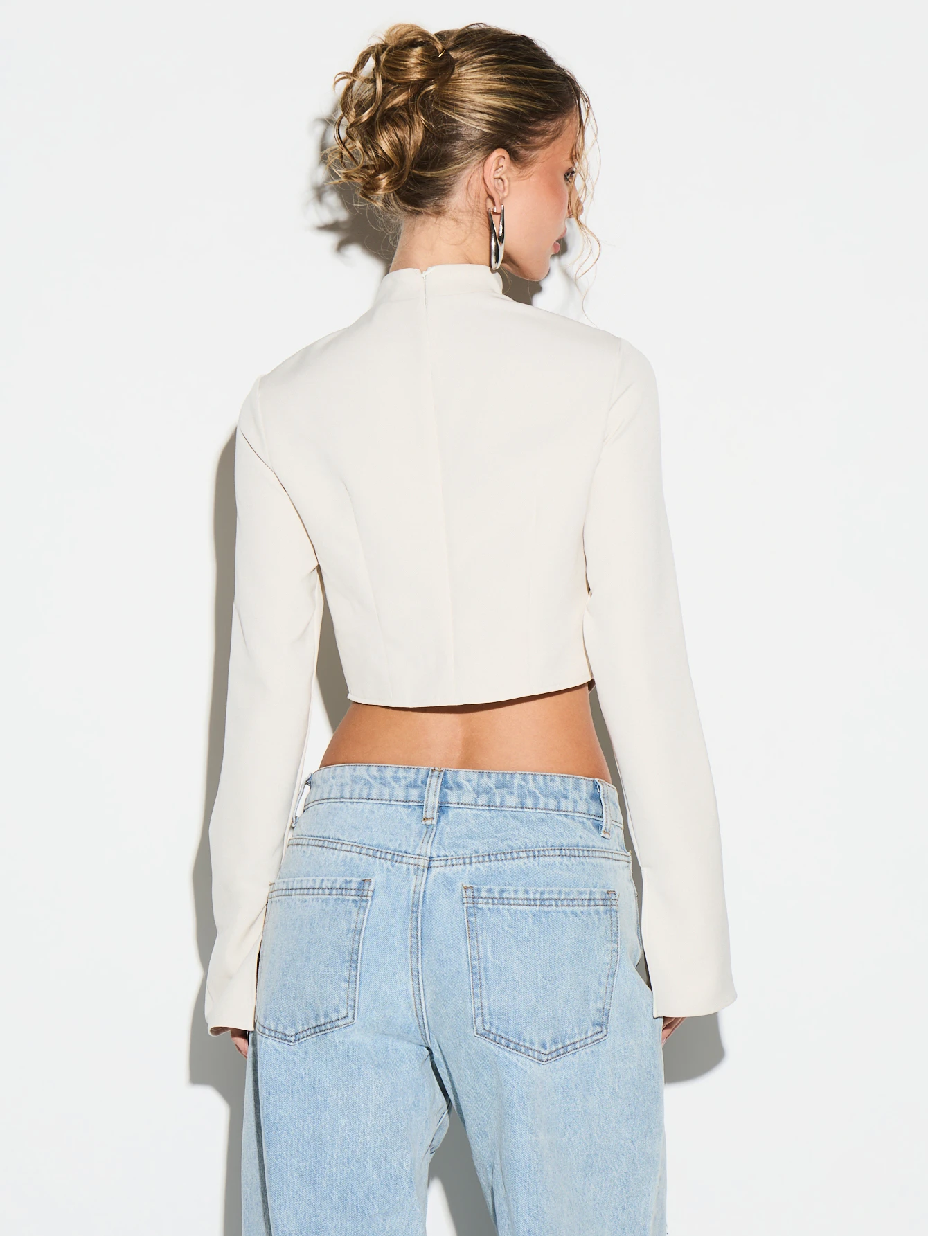 KIZN Long Sleeve Lace Up Corset Top For Valentine's Day