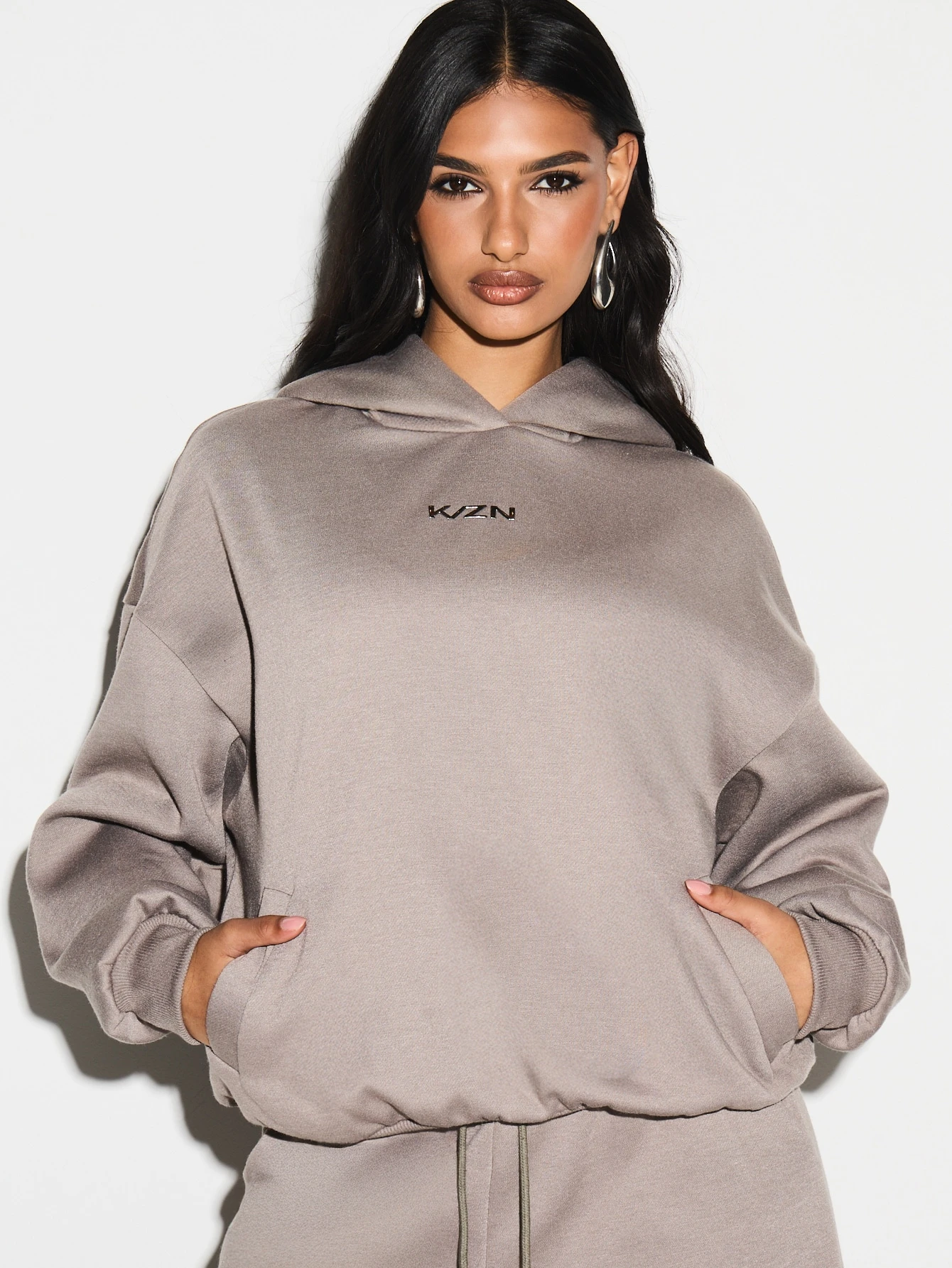 KIZN Oversized Hooded Sweatshirt With Centre Pocket