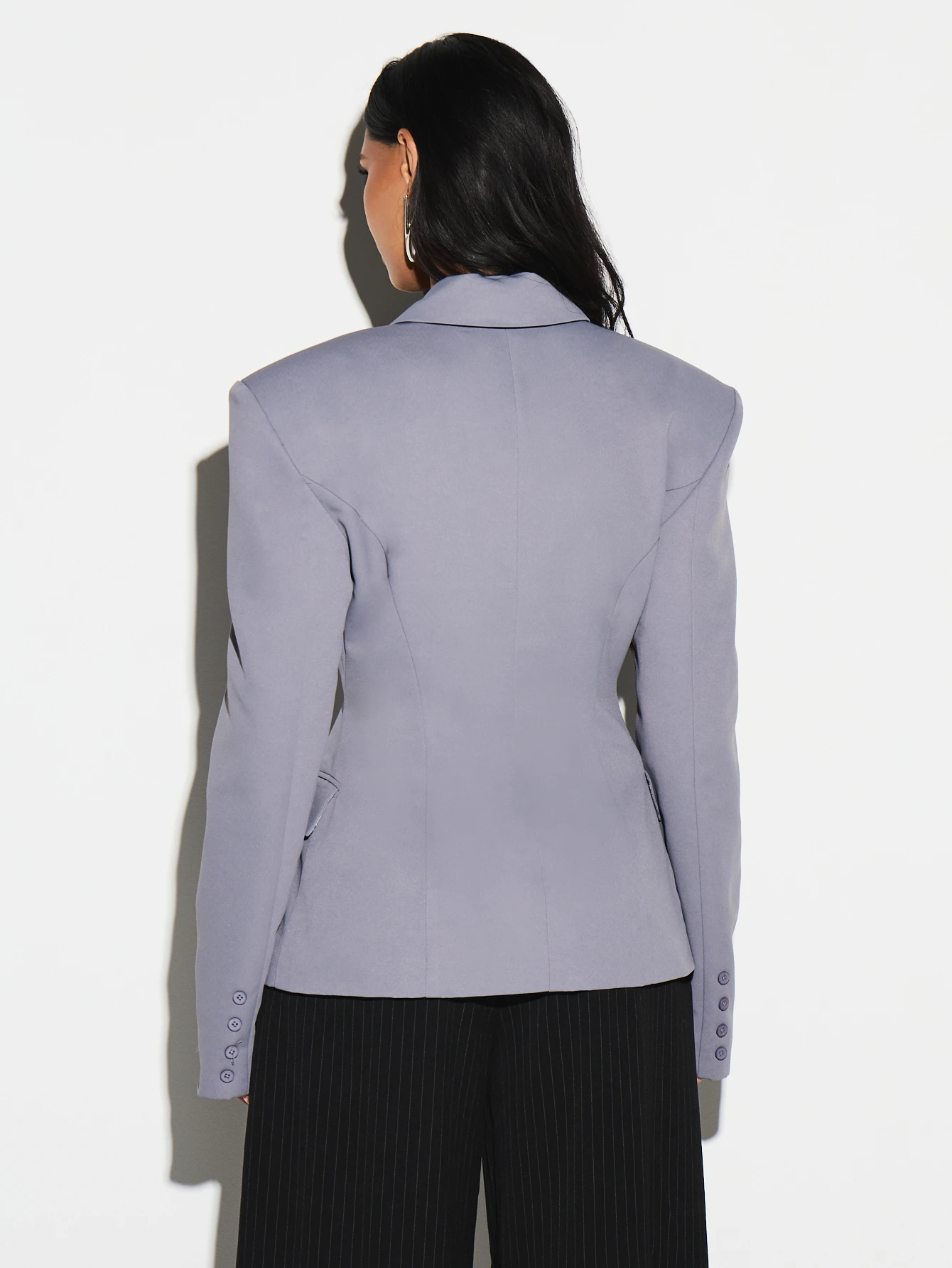 KIZN Double Breasted Lapel Blazer With Buttons