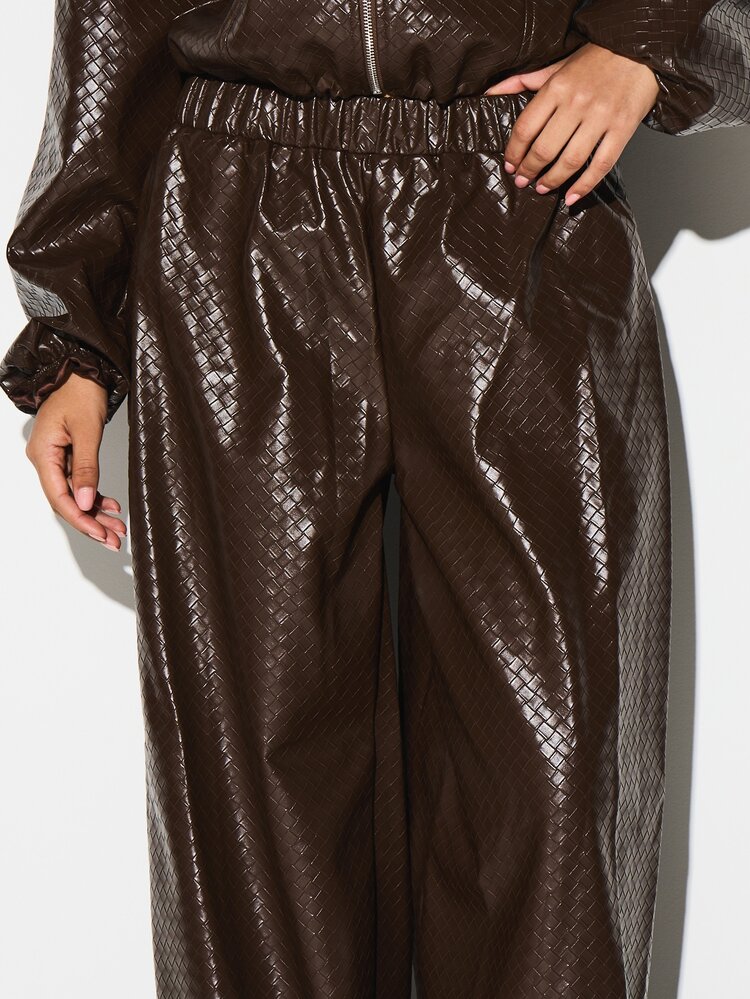 KIZN Metallic Sequin Wide Leg Palazzo Pants