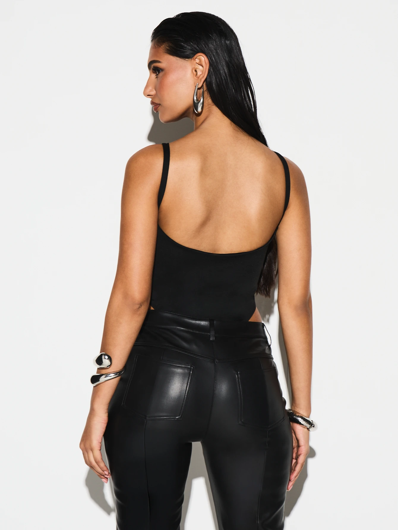 KIZN Boat Neck High Cut Sleeveless Bodysuit