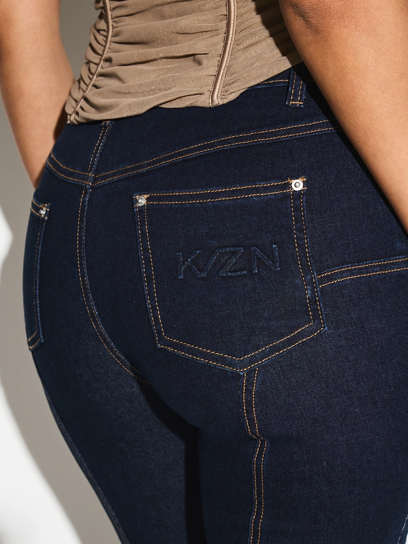 KIZN Seam Detail Split Hem Skinny Jeans