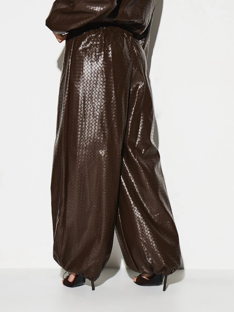 KIZN Metallic Sequin Wide Leg Palazzo Pants