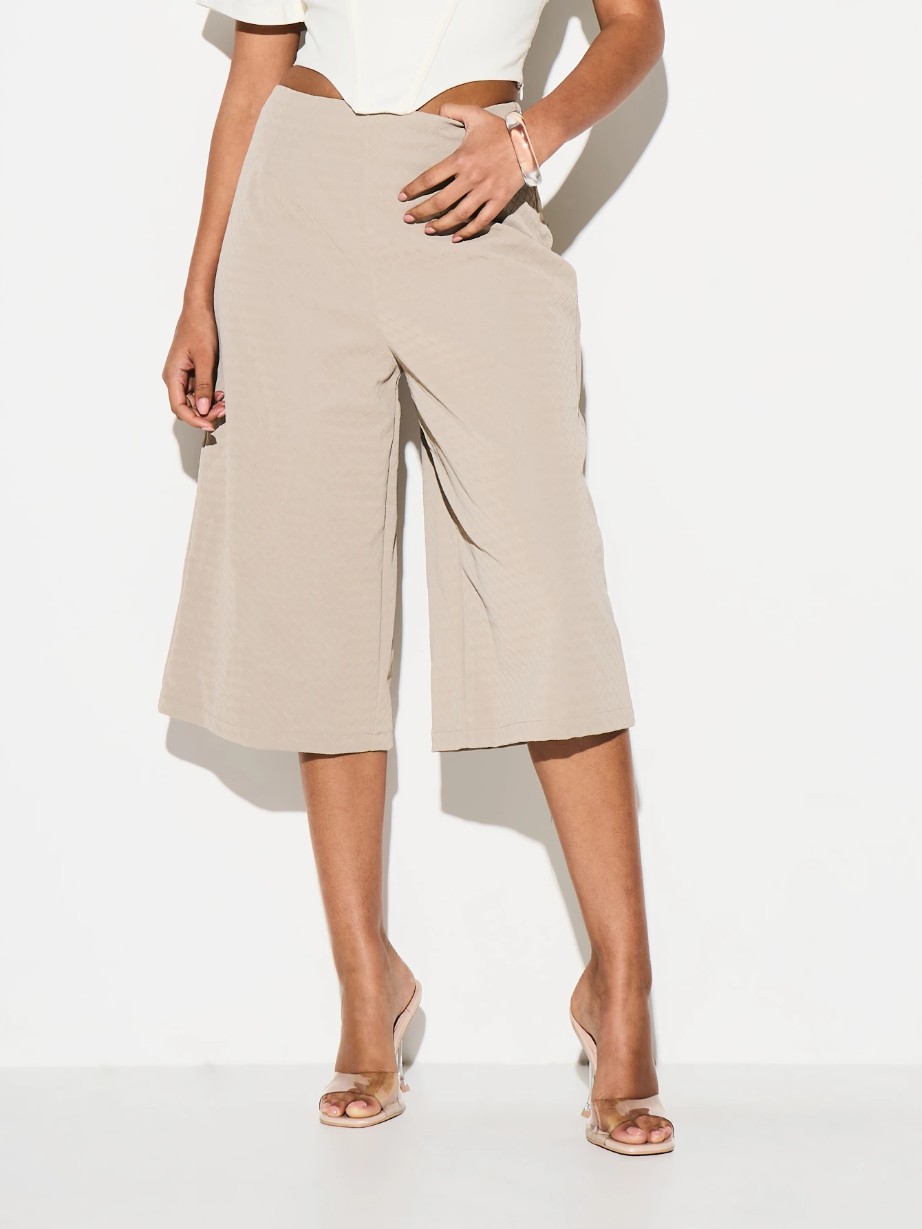 KIZN Wide Leg Palazzo Culottes With Side Split