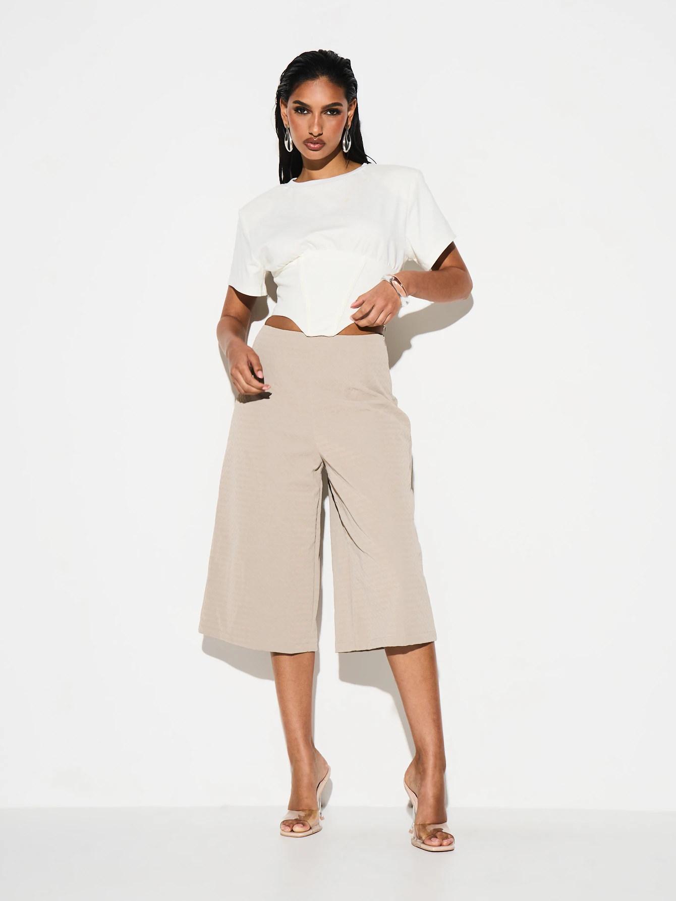 KIZN Wide Leg Palazzo Culottes With Side Split