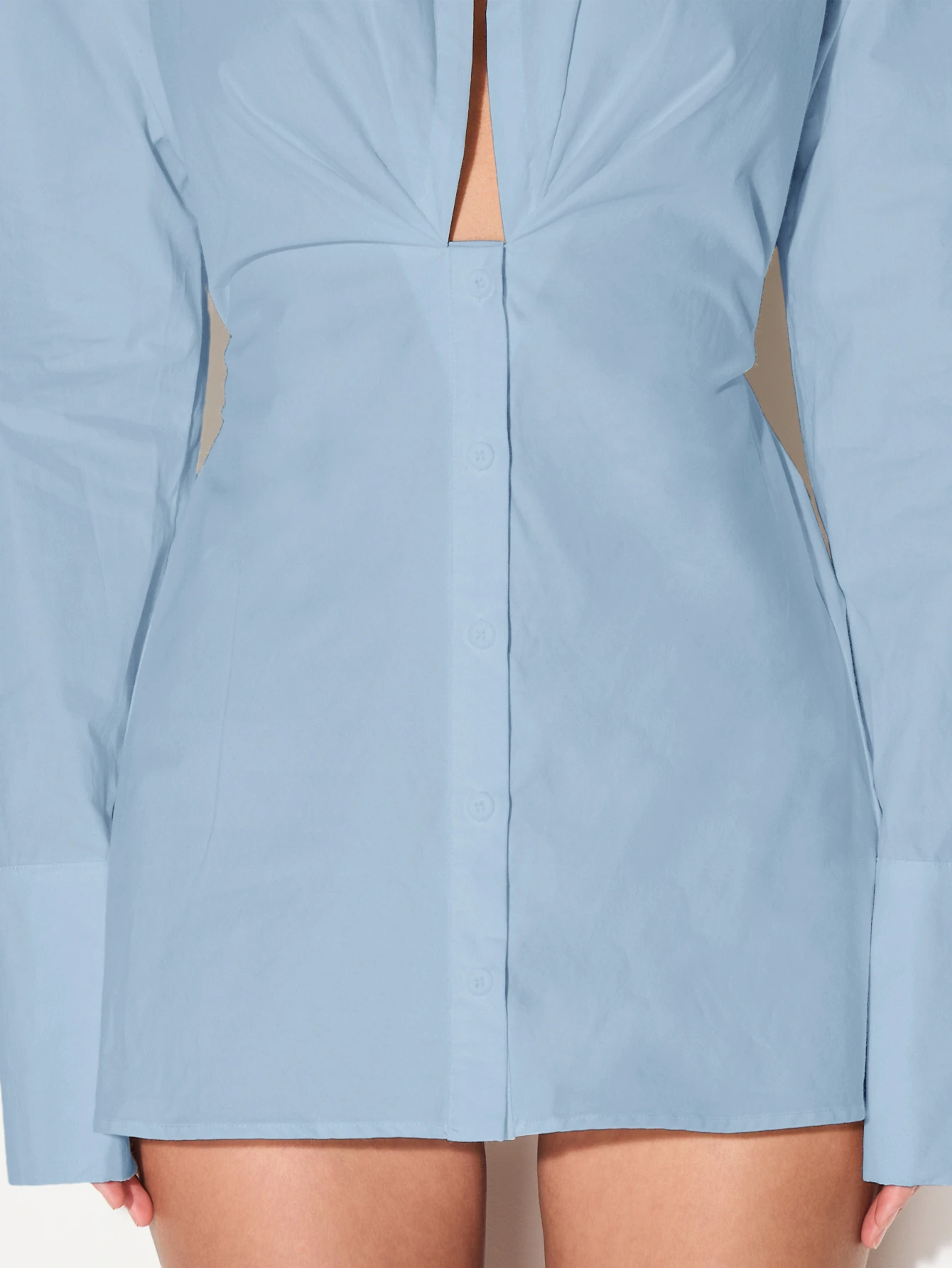 KIZN ベルト付きオーバーサイズカラーミニシャツドレス