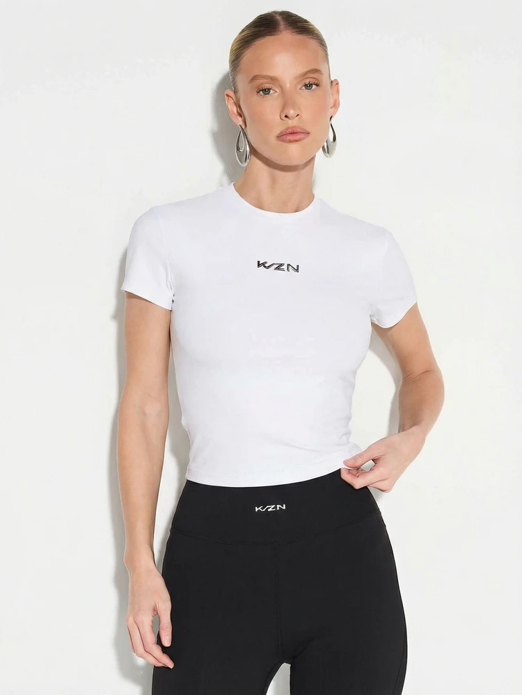 KIZN T-shirt à manches courtes ajusté et brillant