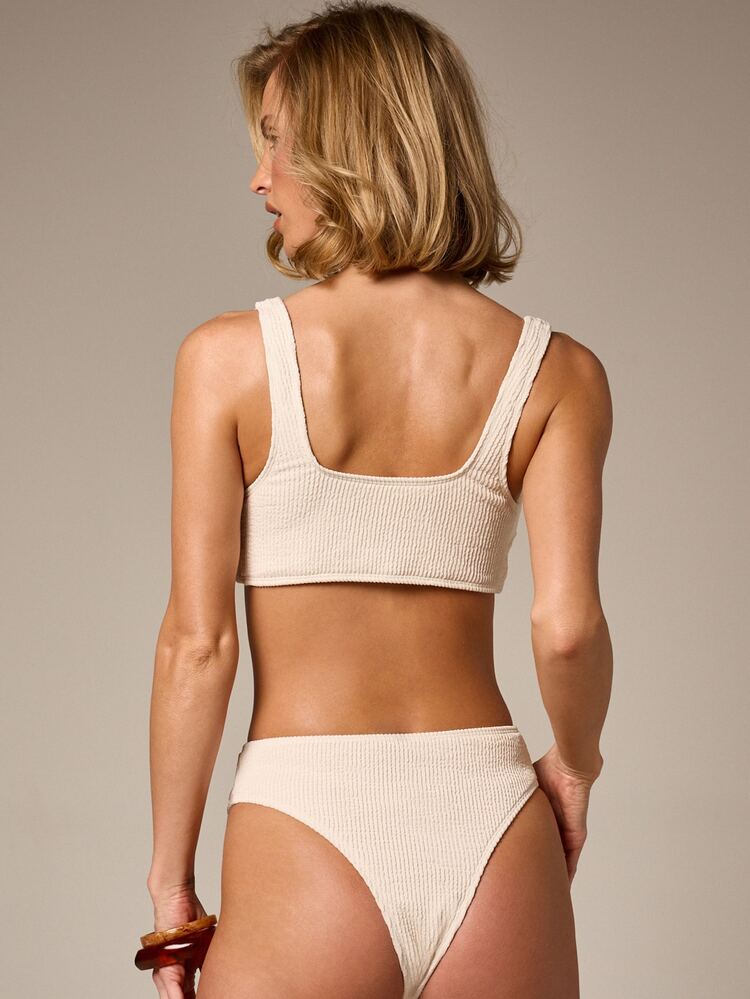 Twist Front Ribbed Bikini Set