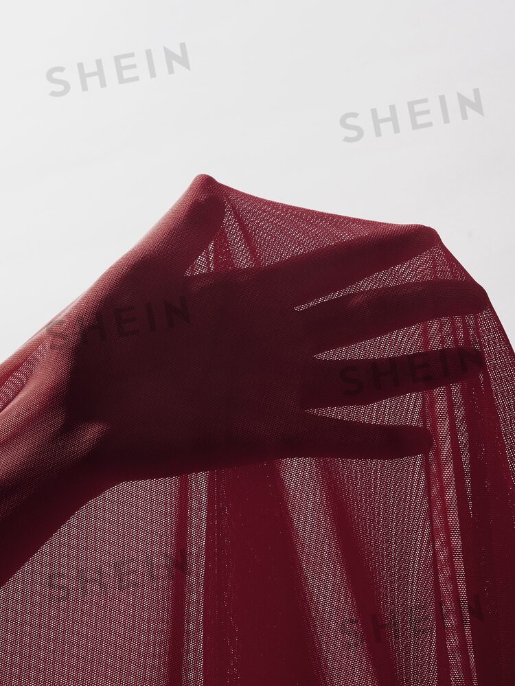 KIZN Sequin Hotfix Mesh Strapless Tube Top