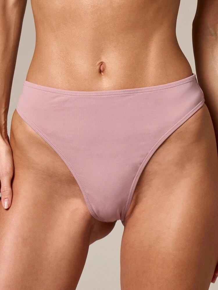 Bas de bikini taille haute échancré