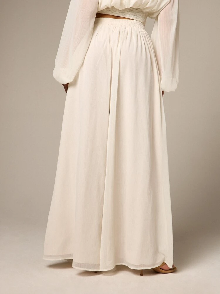 Chiffon Wide Leg Palazzo Pants