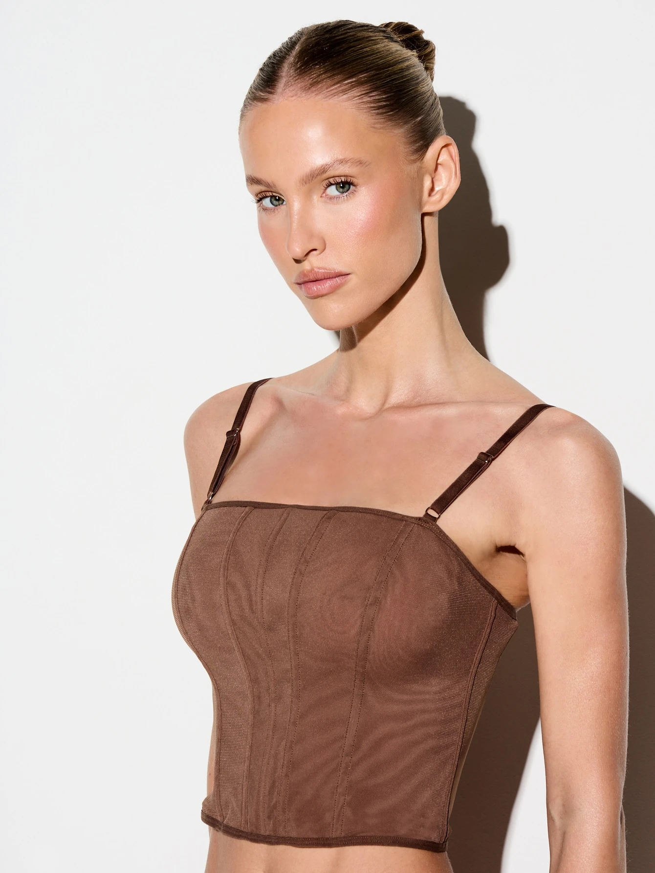 KIZN Mesh Corset Top With Matching Thong