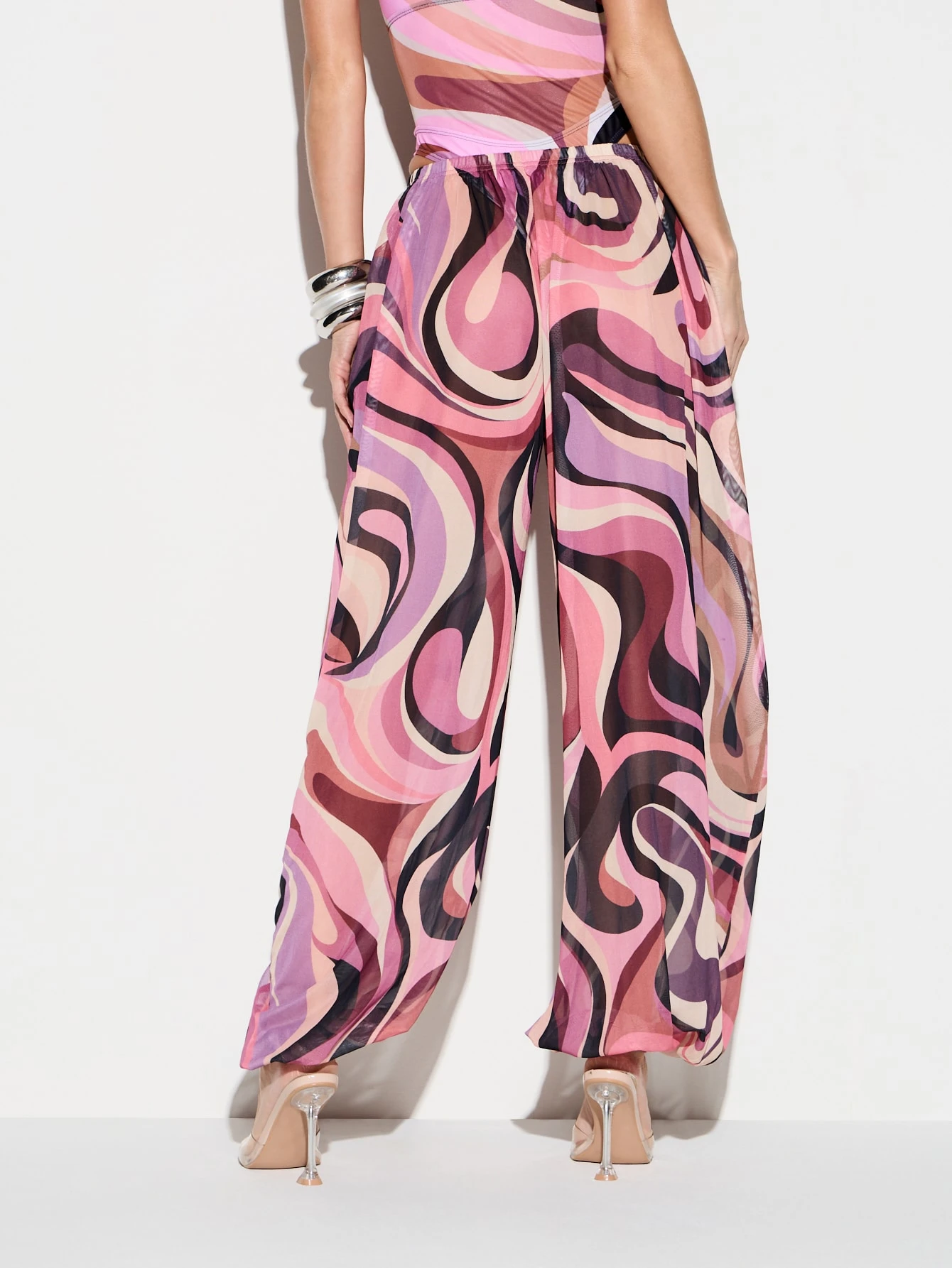 KIZN Swirl Print Wide Leg Beach Pants
