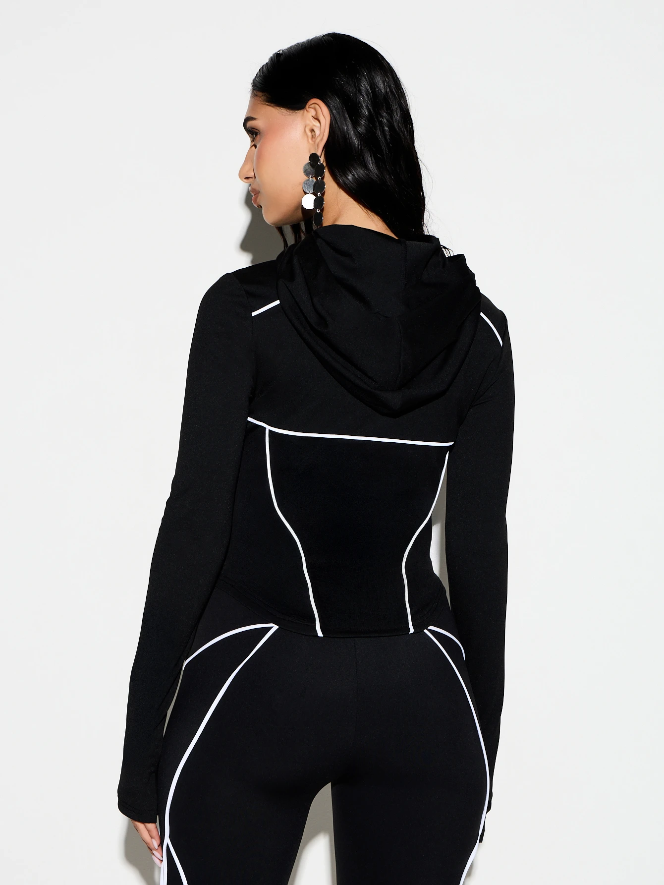 KIZN Hooded Zip Jacket With Contrast Piping