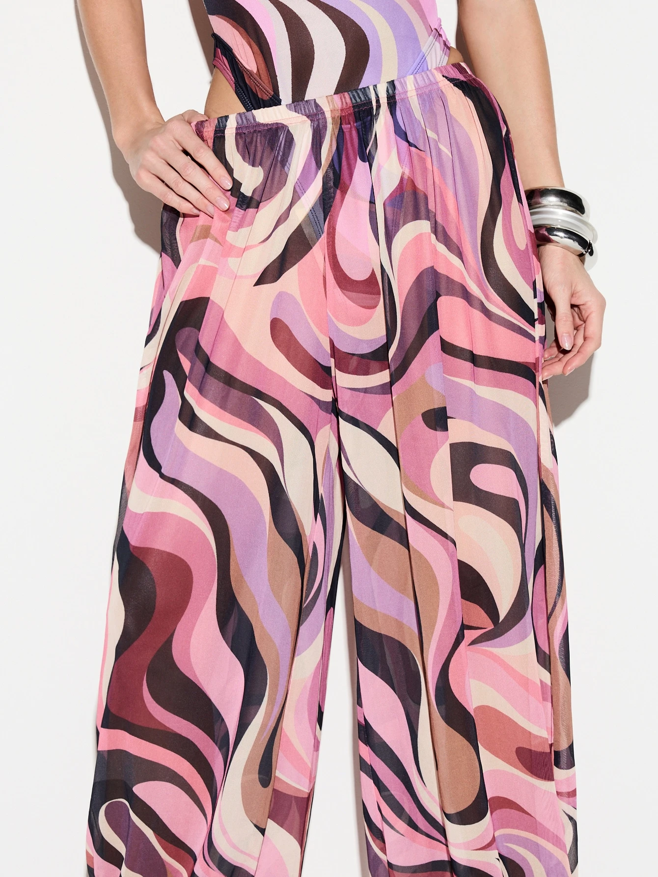 KIZN Swirl Print Wide Leg Beach Pants