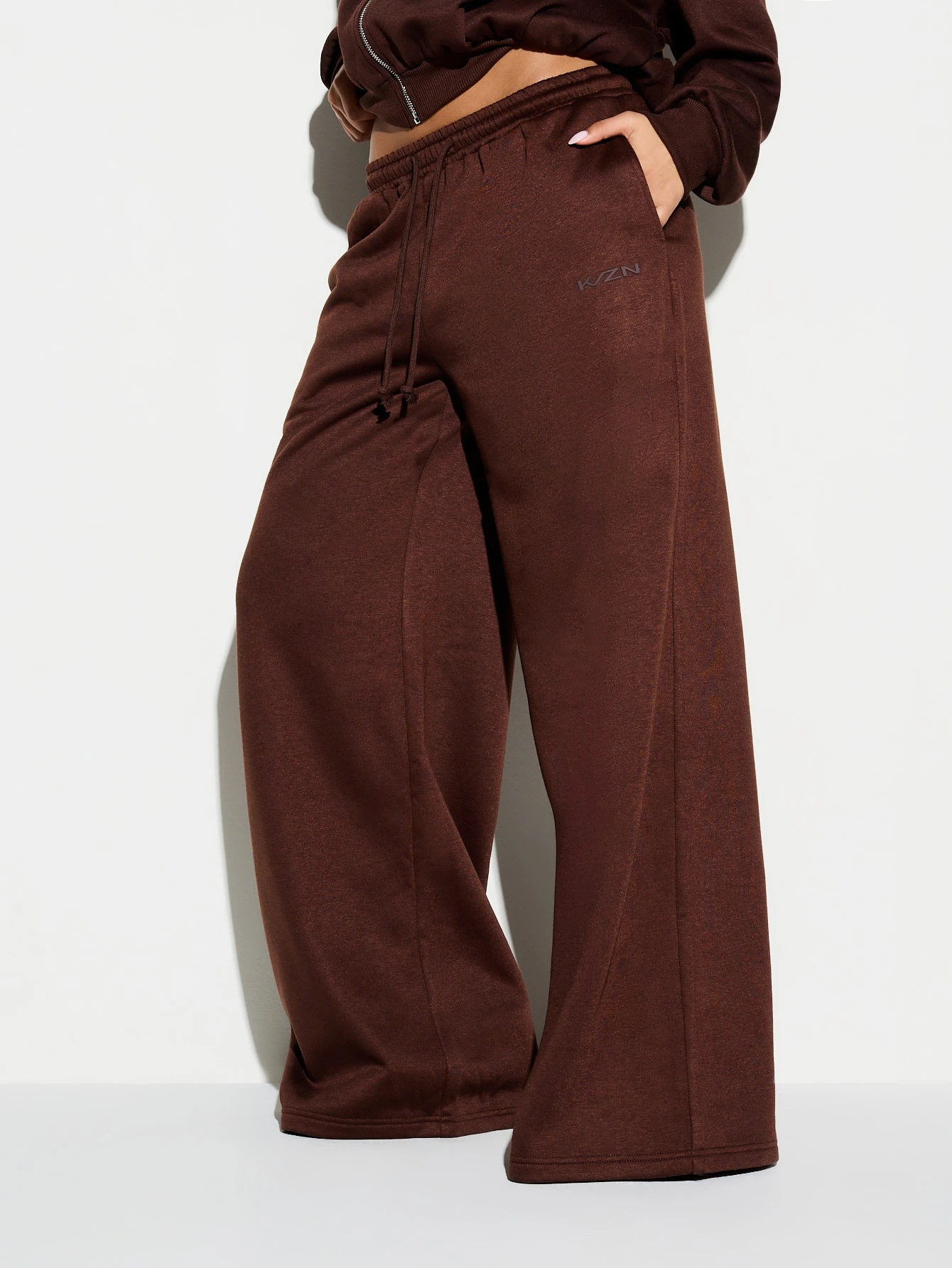 KIZN Fleece Lined Wide Leg Drawstring Sweatpants