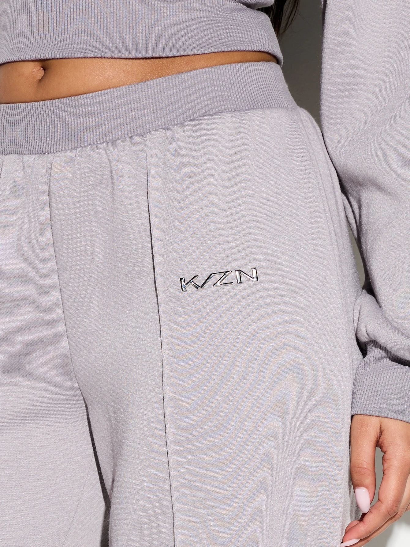 KIZN Wide Leg Joggers With Ribbed Waistband