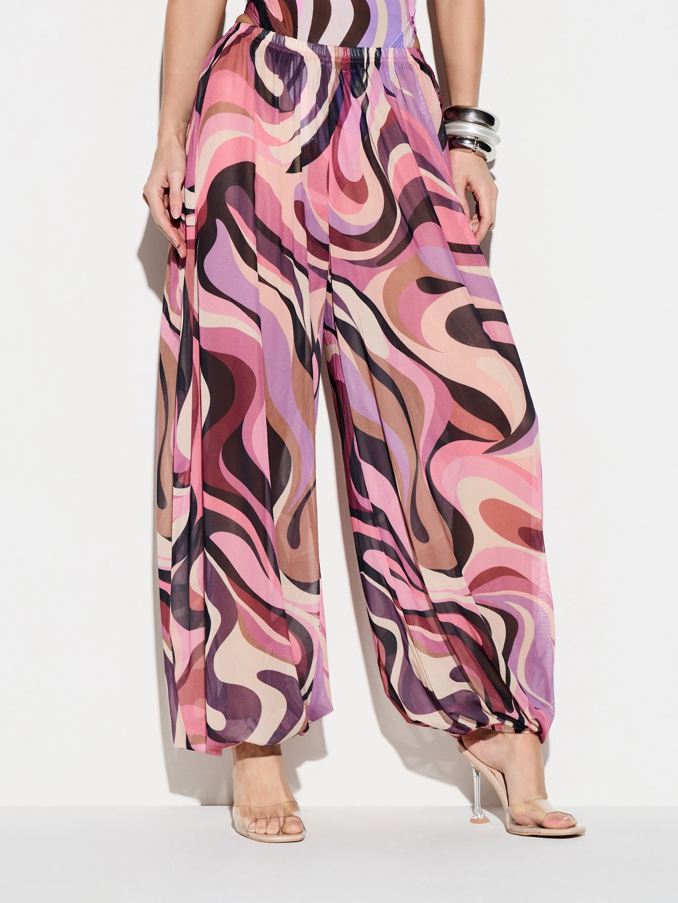 KIZN Swirl Print Wide Leg Beach Pants