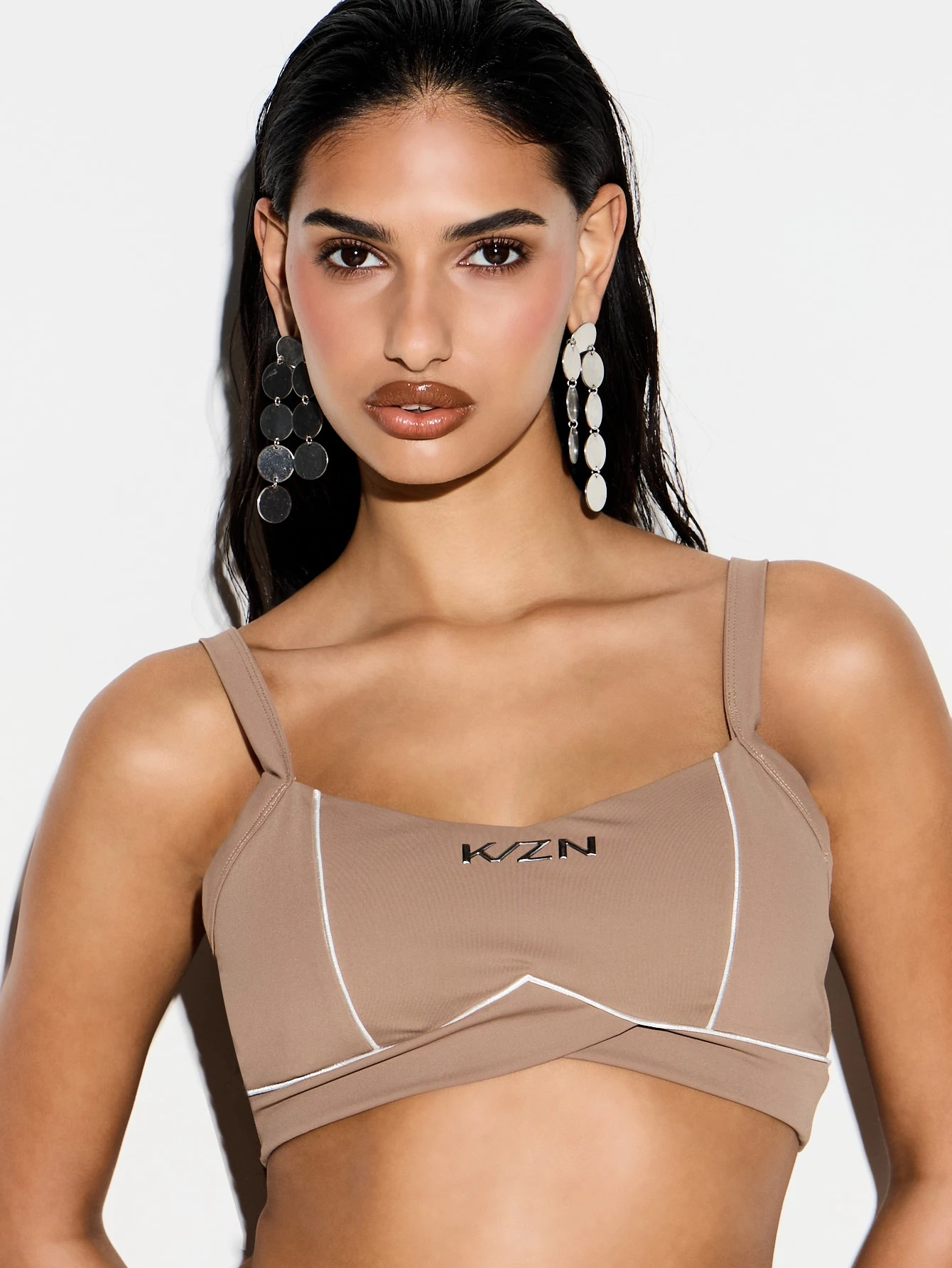 KIZN Biustonosz sportowy z kontrastową lamówką