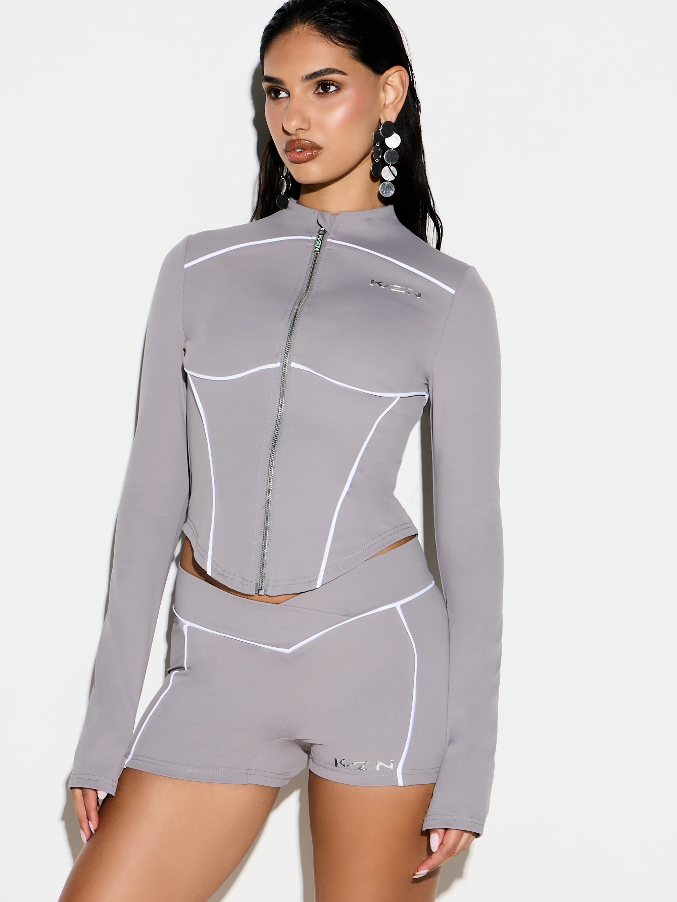 KIZN Full Zip Sports Jacket With Contrast Piping