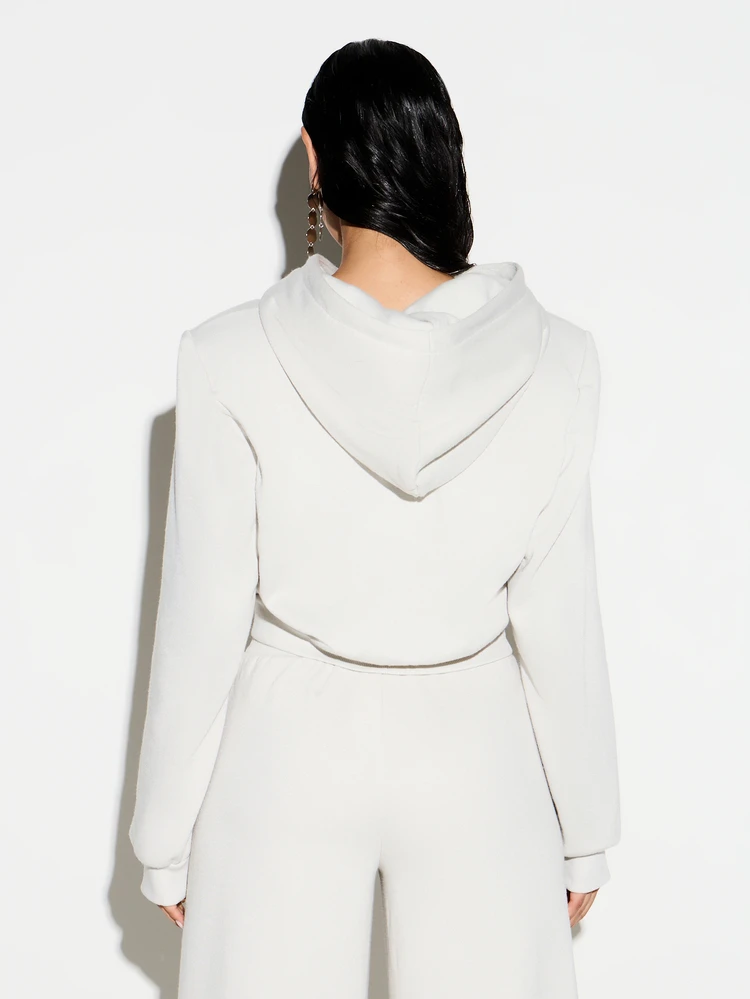 KIZN Oversized Cropped Hoodie With Centre Pocket