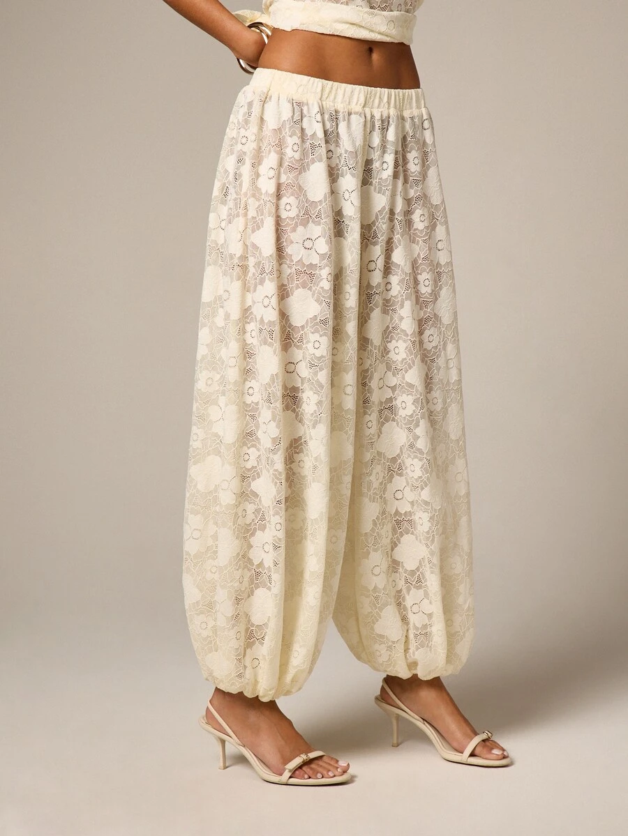 AiiRZ Áo kiểu Bohemian dáng suông, cổ yếm ren màu kem, chất liệu bất đối xứng, thích hợp cho các lễ hội mùa hè, dành cho phái nữ. - Màu be - Xem 1