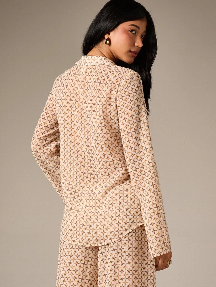 Geo Print Wide Leg Palazzo Pants