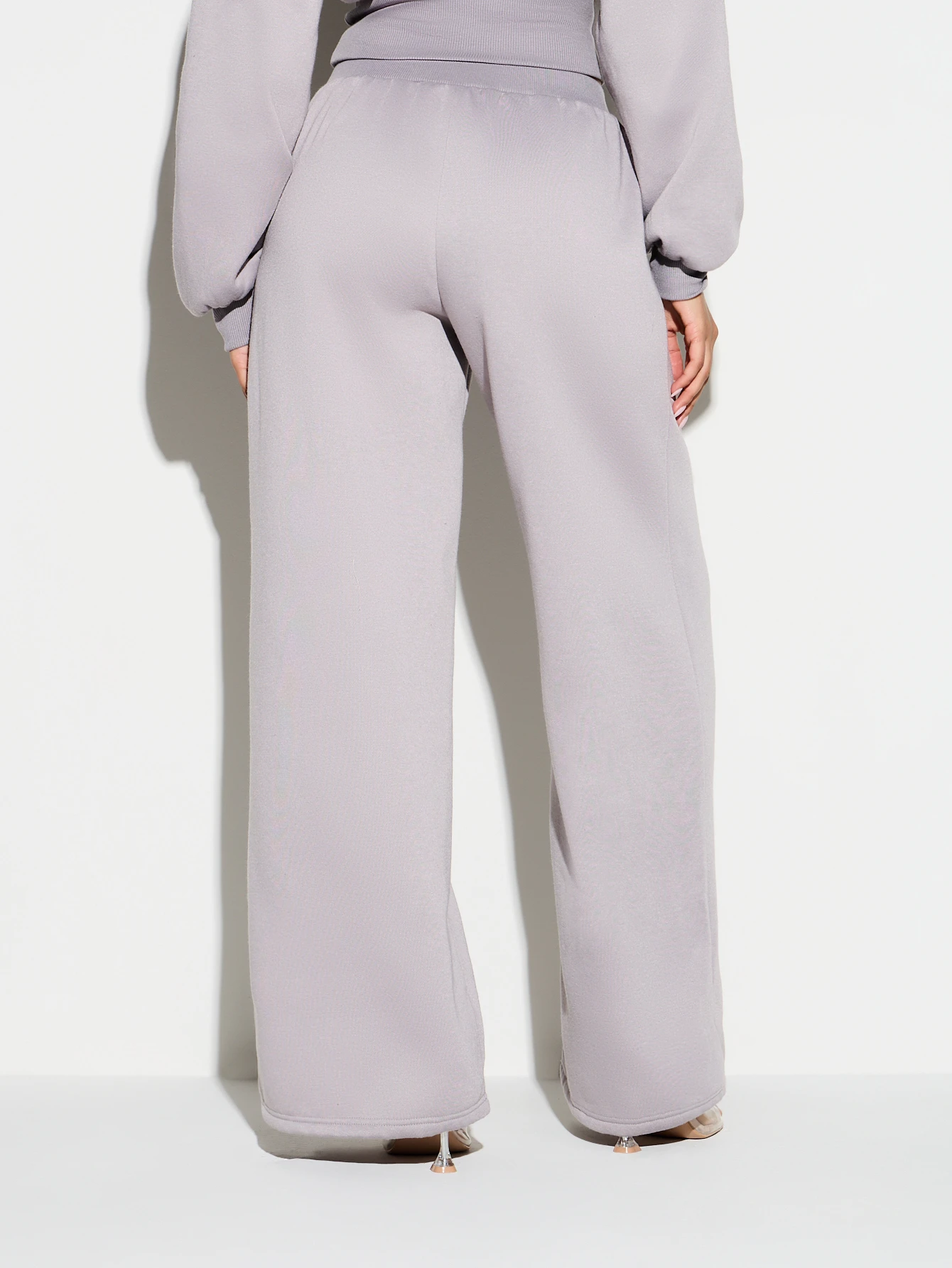 KIZN Wide Leg Joggers With Ribbed Waistband