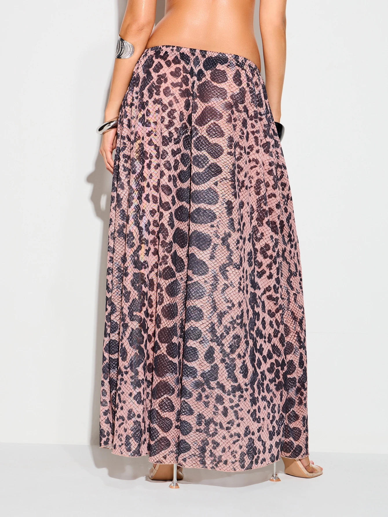 KIZN Snake Print Wide Leg Palazzo Pants
