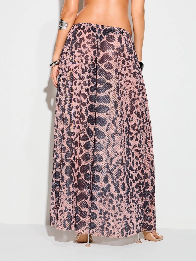 KIZN Women's Pink Snake Print Wide Leg Palazzo Pants High Rise Casual Summer Flowy Drawstring Waist Bohemian Beach Vacation Trousers