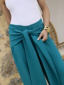 Dancing Leopard Indigo Blue Trousers Work Office Smart Casual Evening Evening Occasion - Blue - View 4