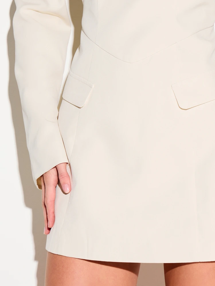 KIZN Square Neck Blazer Mini Dress With Buttons