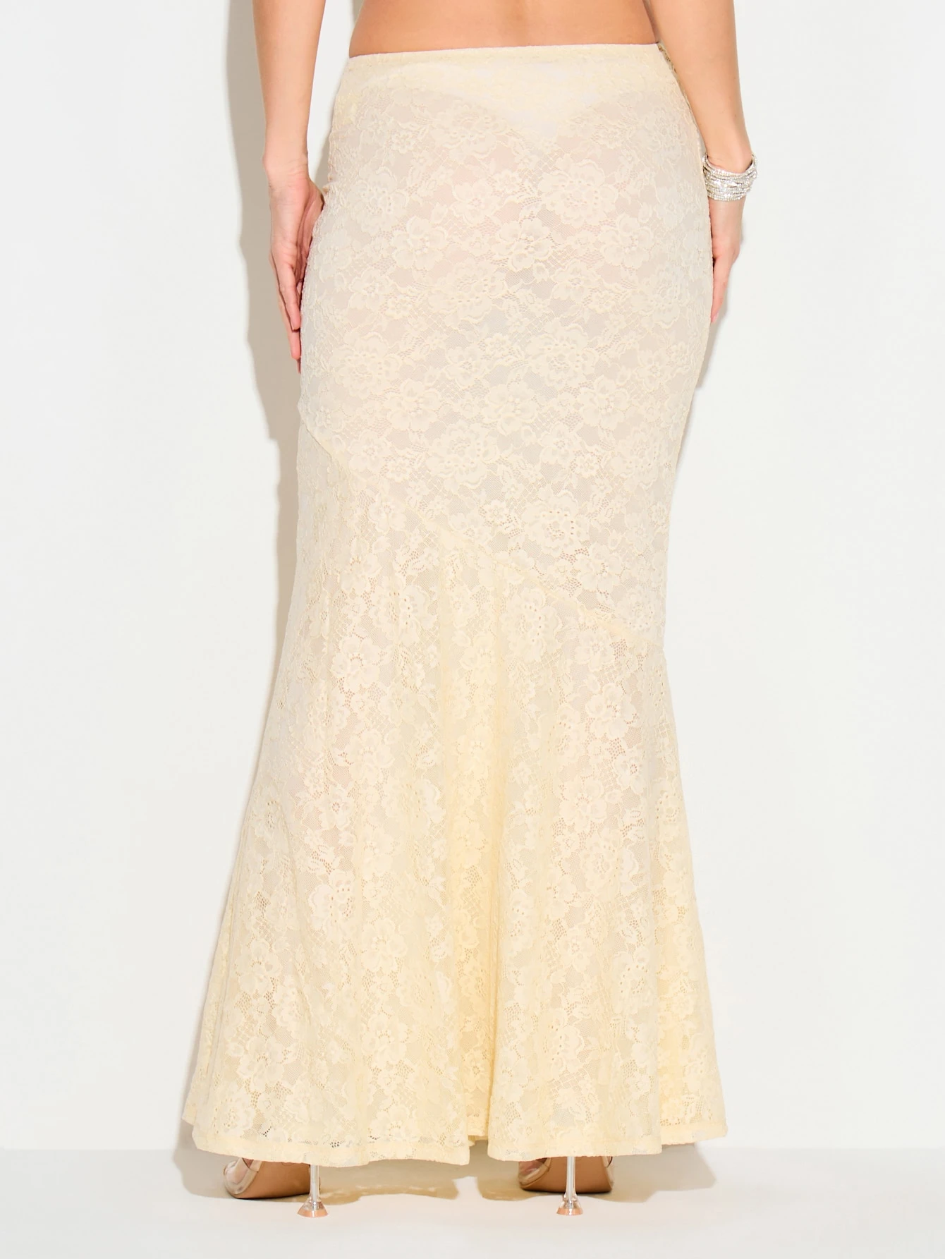 KIZN Lace Fishtail Hem Maxi Skirt