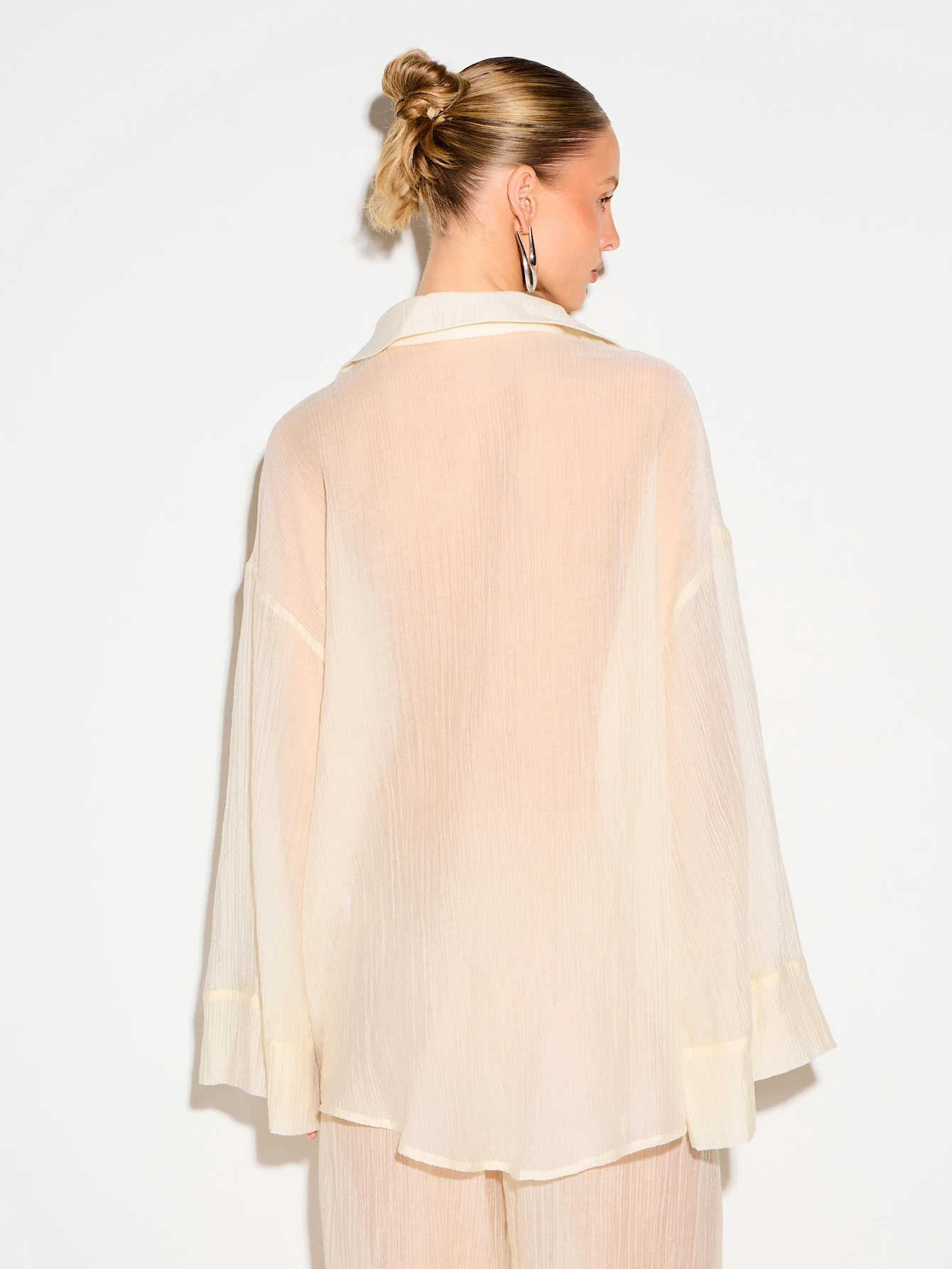 KIZN Wide Sleeve Collared Button Down Shirt