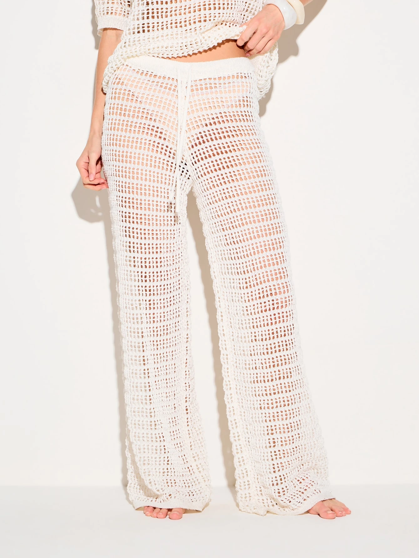 KIZN Crochet Beach Pants With Wide Legs