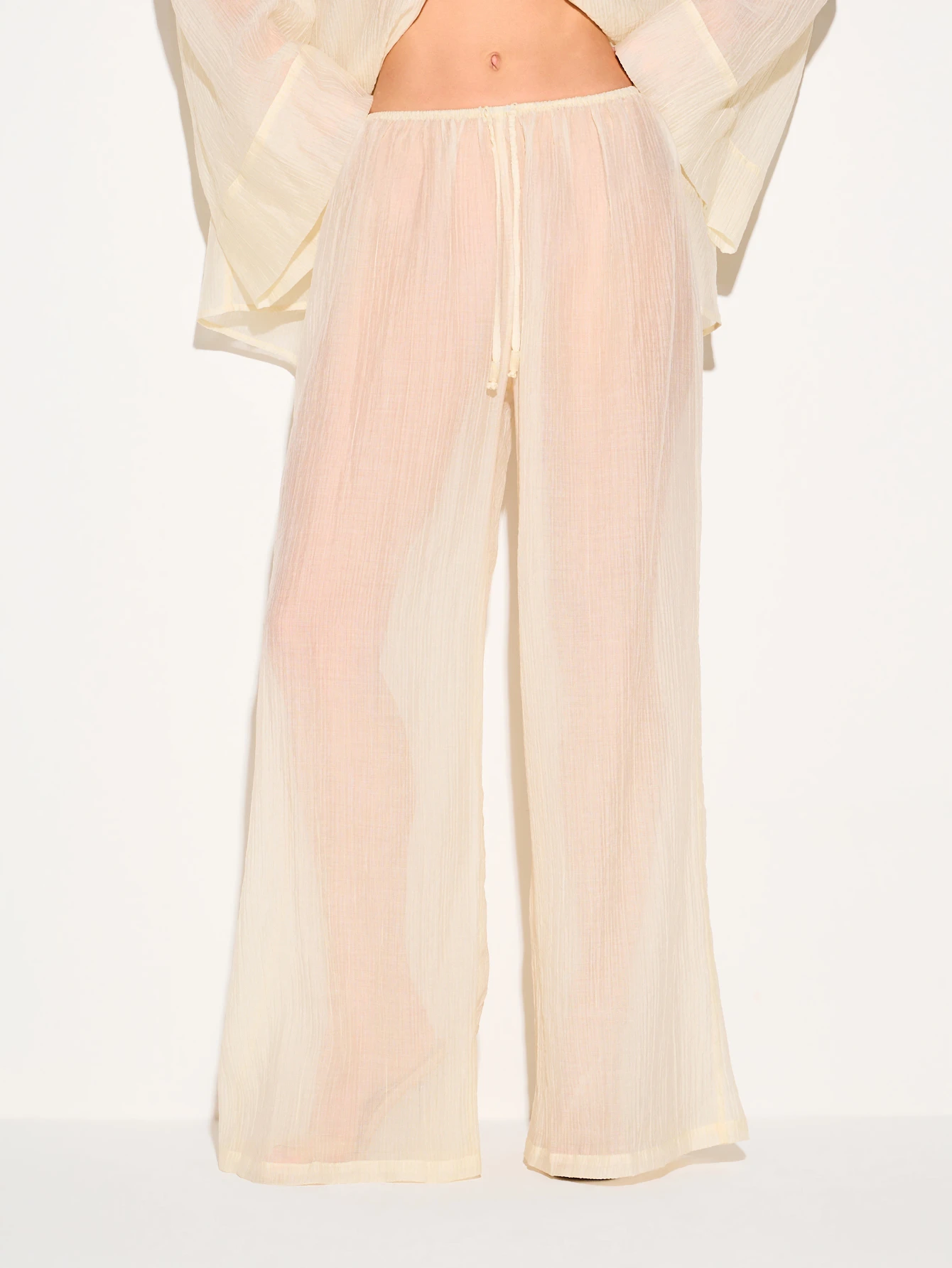 KIZN Hochtaillierte, weite Bundfaltenhose