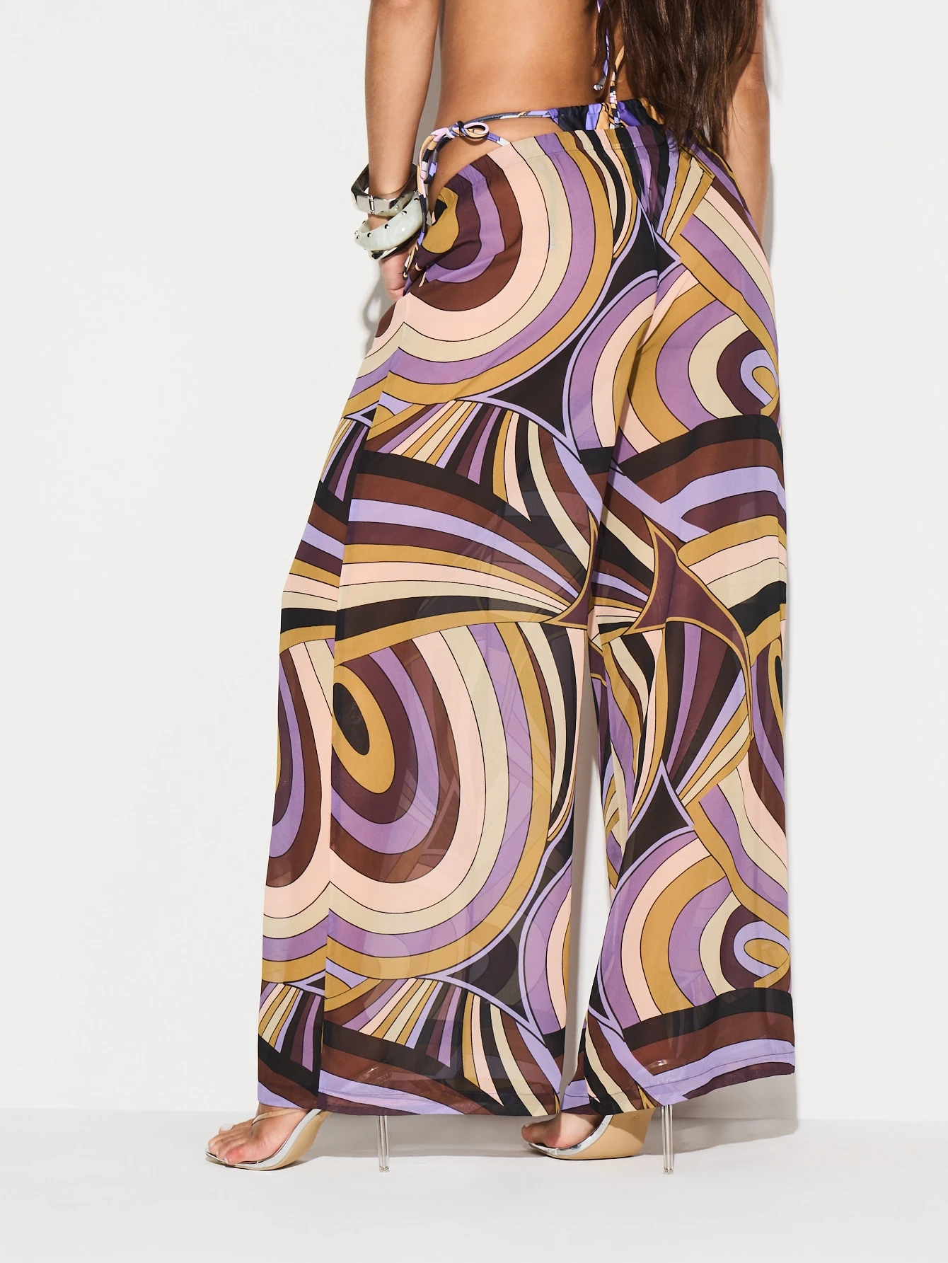 KIZN Swirl Print Wide Leg Beach Pants