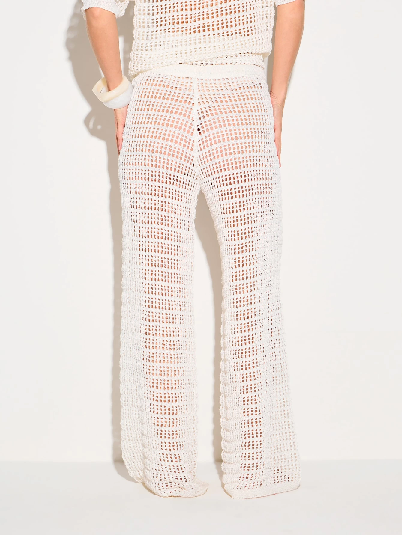 KIZN Crochet Beach Pants With Wide Legs